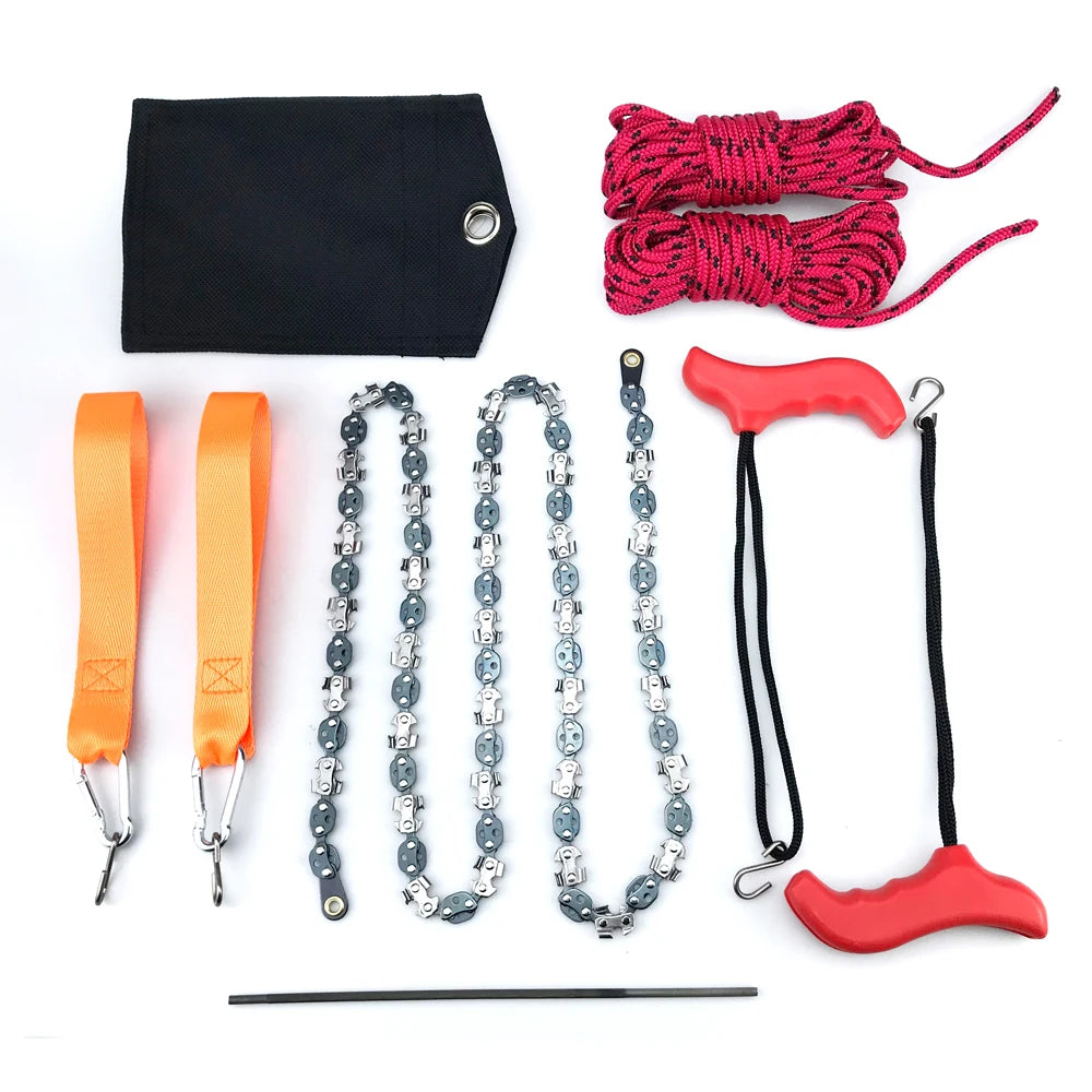 Portabel kedjesåg 53” – hopfällbar, 68 tänder, perfekt för camping & nödsituationer