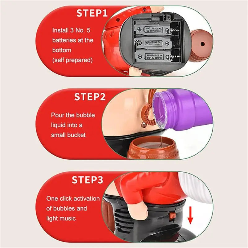 Magisk julunderhållning! Pruttande tomte med ljus och musik som får alla att le!